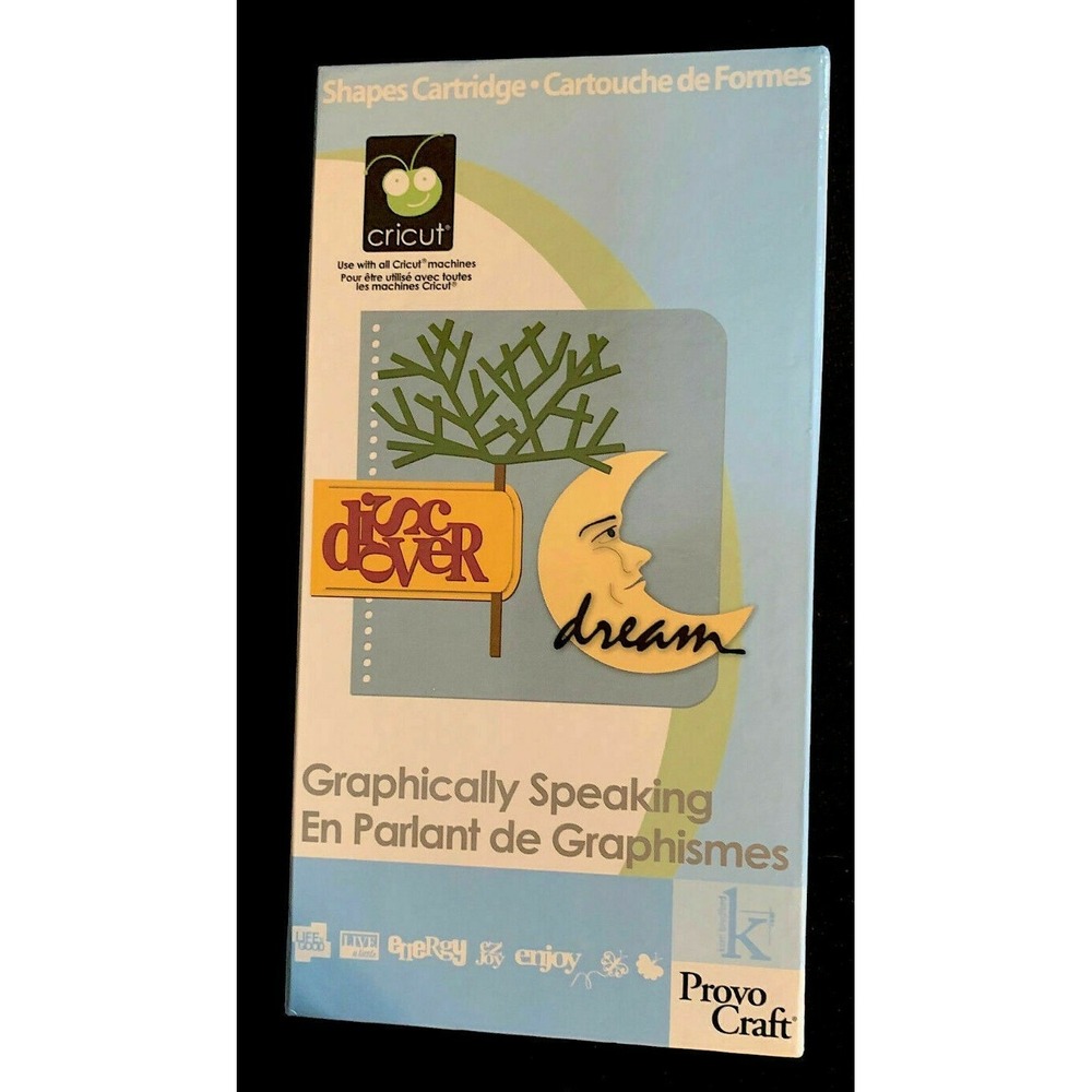 PRE-OWNED CRICUT GRAPHICALLY SPEAKING‎ CARTRIDGE, EXCELLENT CONDITION UN-LINKED